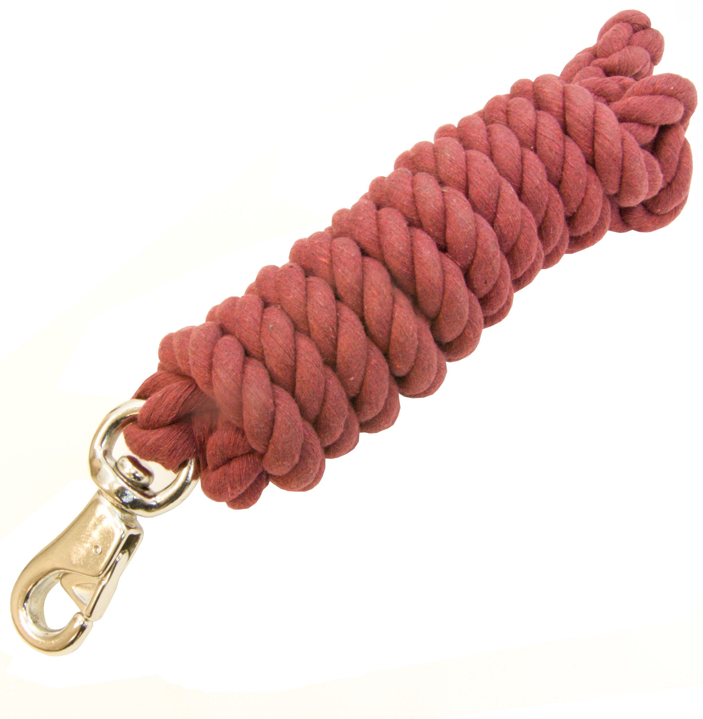 Intrepid International Cotton Lead Rope with Bull Snap, Burgundy
