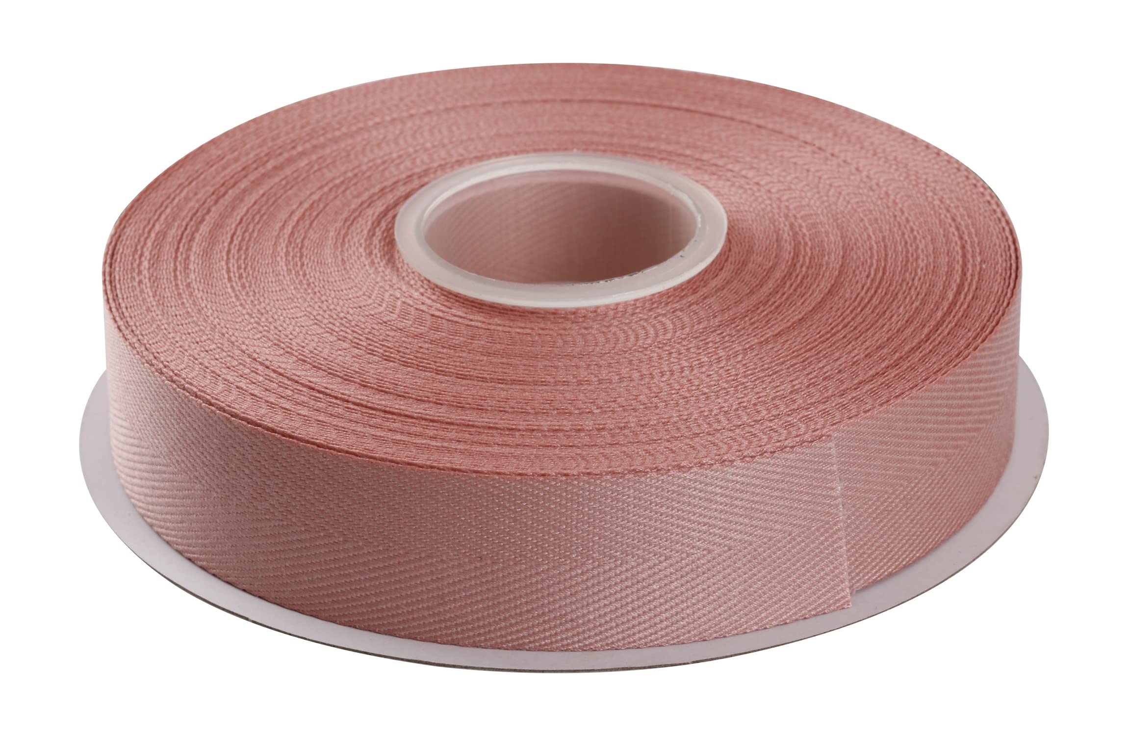 Joycrosso Herringbone Tape Twill Ribbon Soft Handle, Great for Gift Wrapping Craft Sewing, 25mm x 22 Meters - Antique Mauve