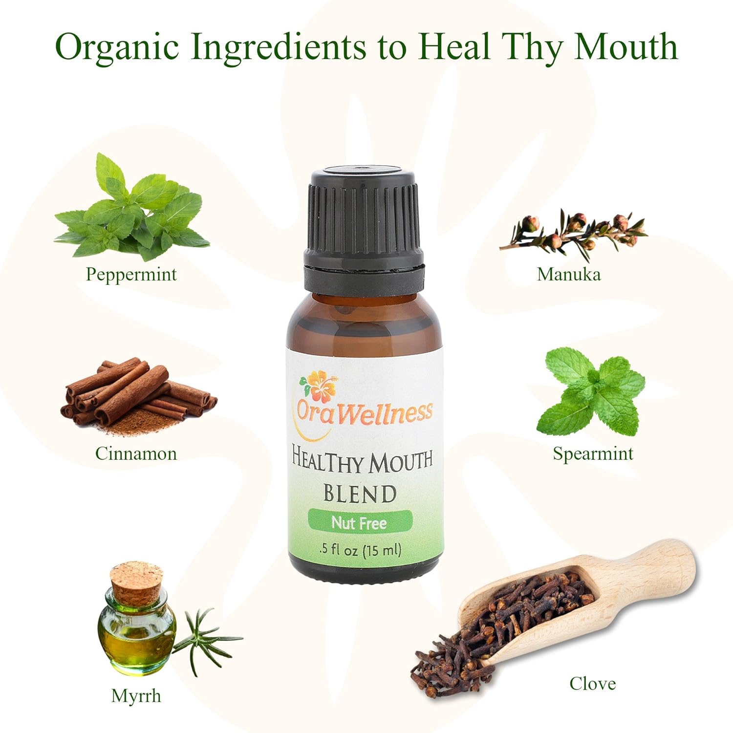 OraWellness NUT FREE HealThy Mouth Blend Tooth Oil, Organic Toothpaste & Mouthwash Alternative With Clove Oil Promotes Healthy Teeth & Gums, 1 Pack: Beauty