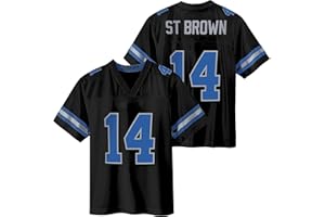 OUTERSTUFF Amon-Ra St. Brown Detroit Lions Black #14 NFL Kids Youth 4-20 Name and Number Alternate Away Player Football Jersey