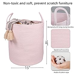 XUANGUO Cotton Rope Laundry Basket Hamper for Girls