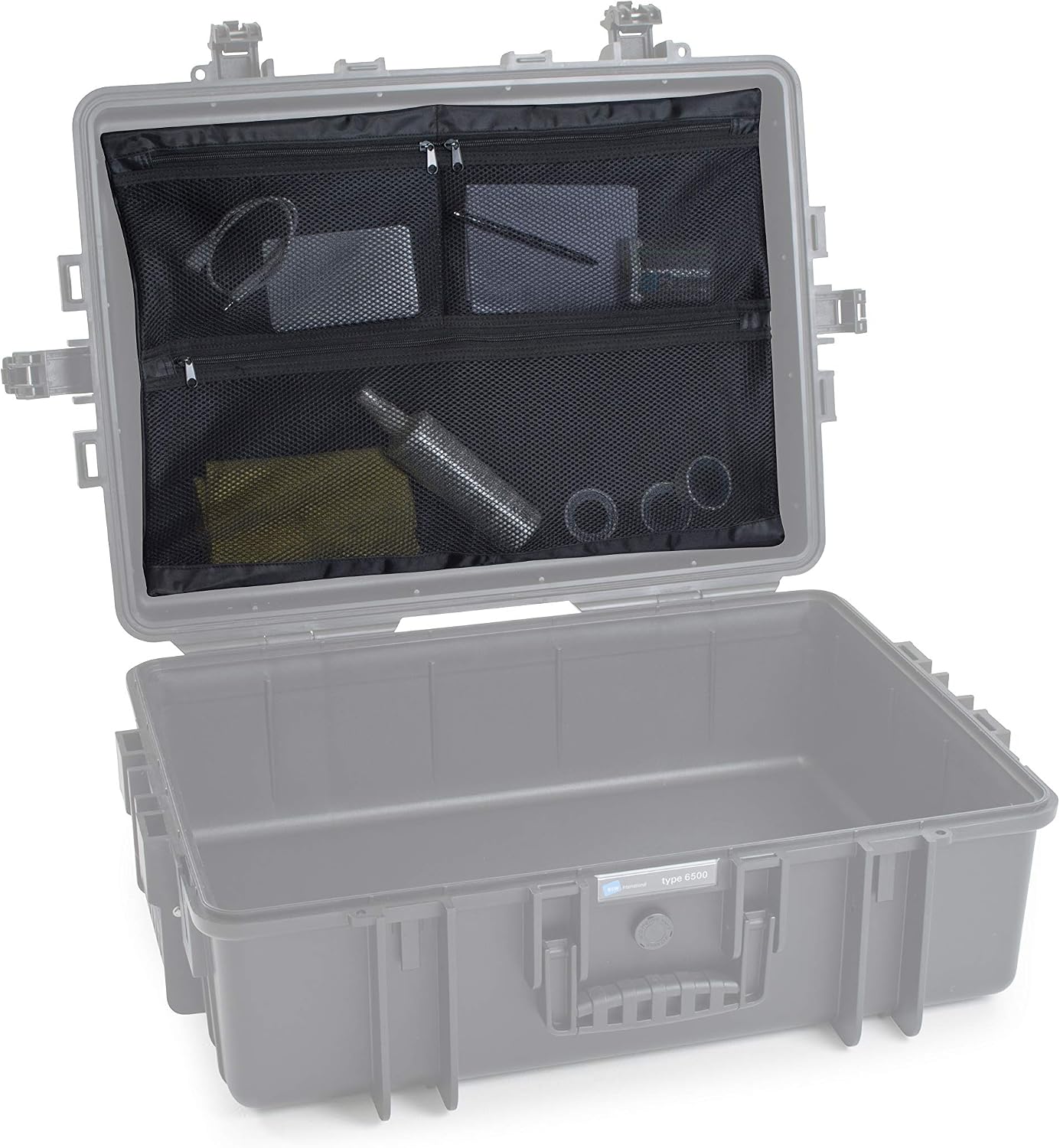 B&W Outdoor - Convenient Case Lid Mesh Pocket for B&W Outdoor Transport Case Type 6500 and 6800, Black, Type 6500, 6800 - Image 5