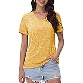 MAGCOMSEN Workout Tops for Women UPF 50+ Quick Dry Short Sleeve Sun Protection V-Neck Shirts Lightweight Hiking T Shirts