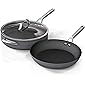 Ninja C33000 Foodi NeverStick Premium Hard-Anodized 3-Piece Cookware Set 12-Inch Fry 5-Quart Sauté Pan with Glass Lid…
