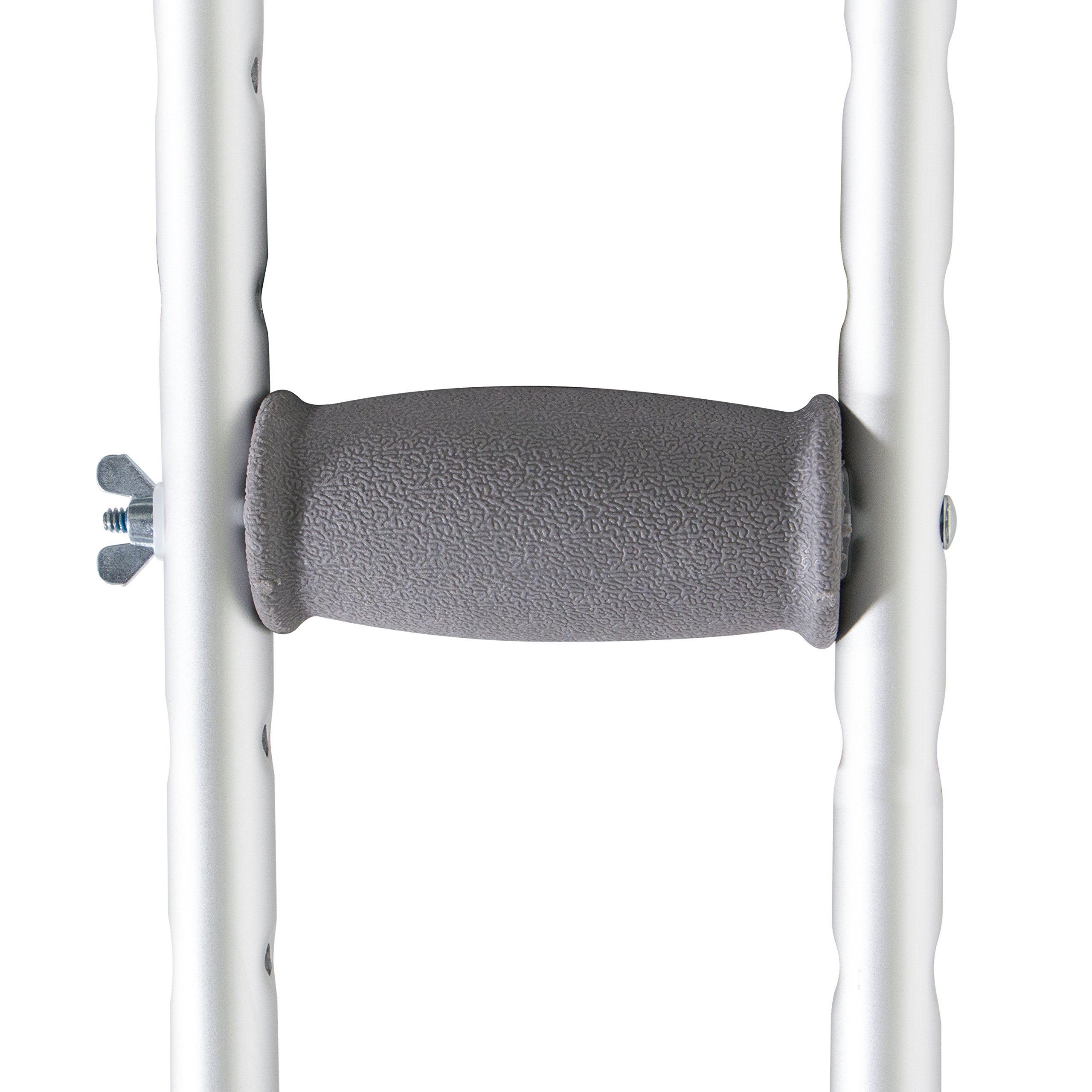 PCP Aluminum Crutches, Push Button Adjustable Height, Lightweight, 1 Pair, Adult Regular Size (5'2