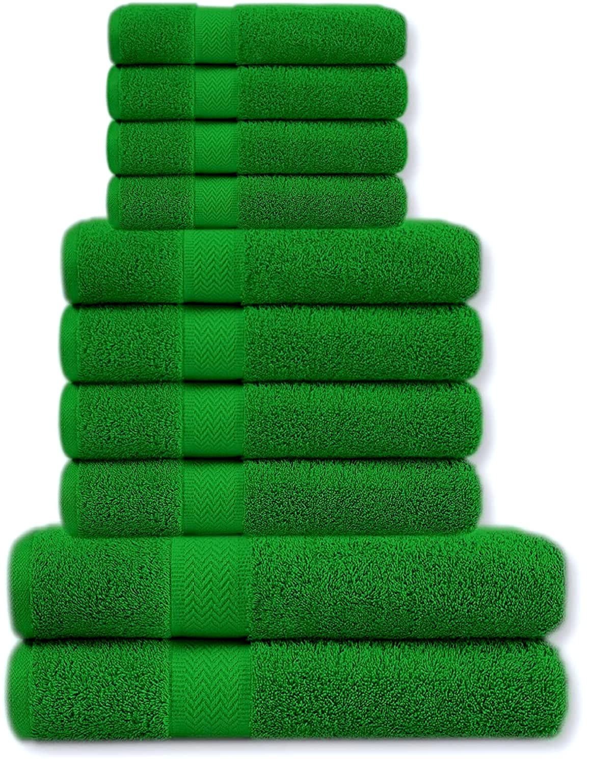 A & B TRADERS Bathroom Towels Bale Set 10-Piece 4x Hand, 4x face Cloths, 2x Bath Towels 100% Cotton Quick Dry Soft Absorbent (Teal)