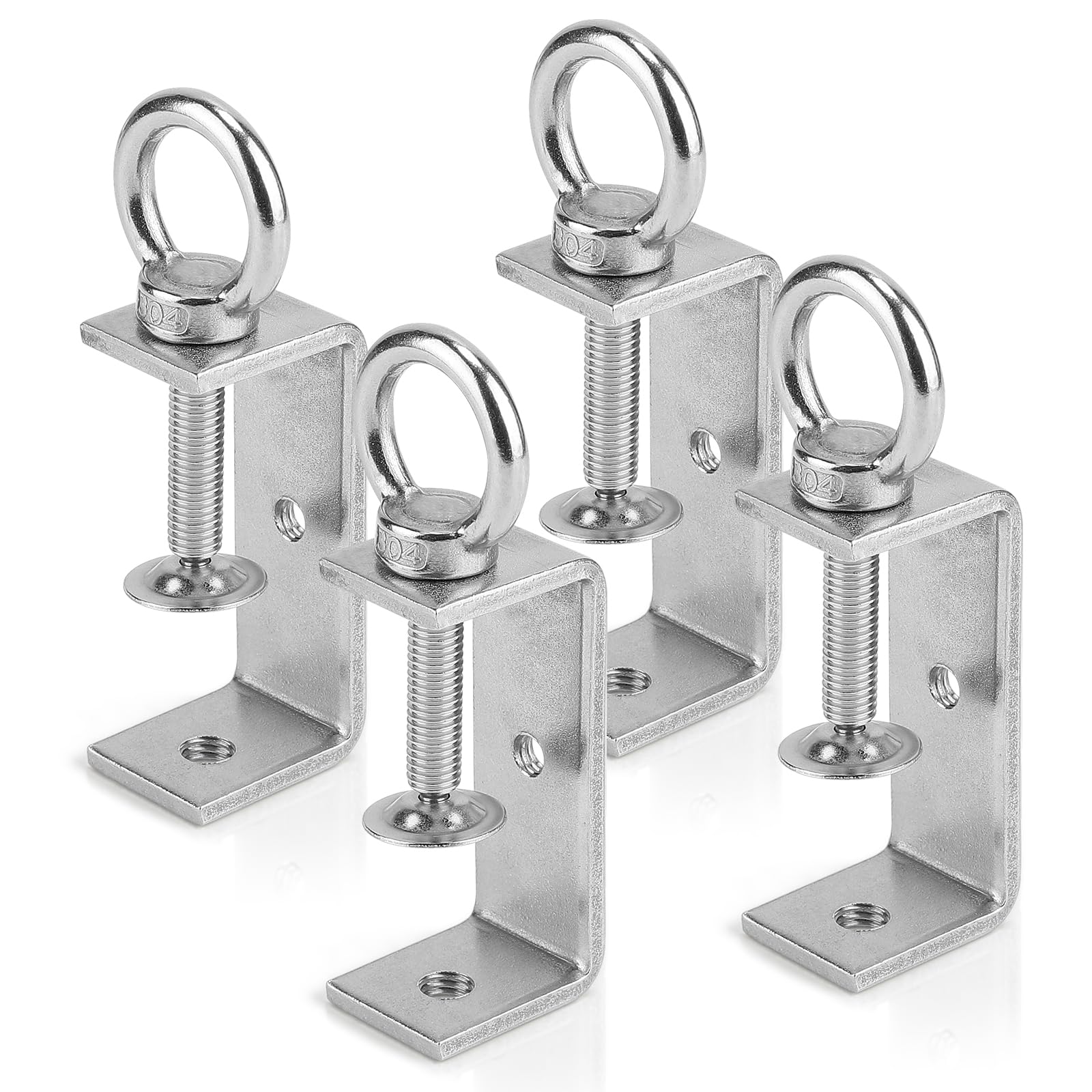 EXLECO Stainless Steel C Clamp, 4 x 75 mm, Adjustable Jaw Openings, Heavy Duty Clamp for Woodwork, Welding, Carpentry