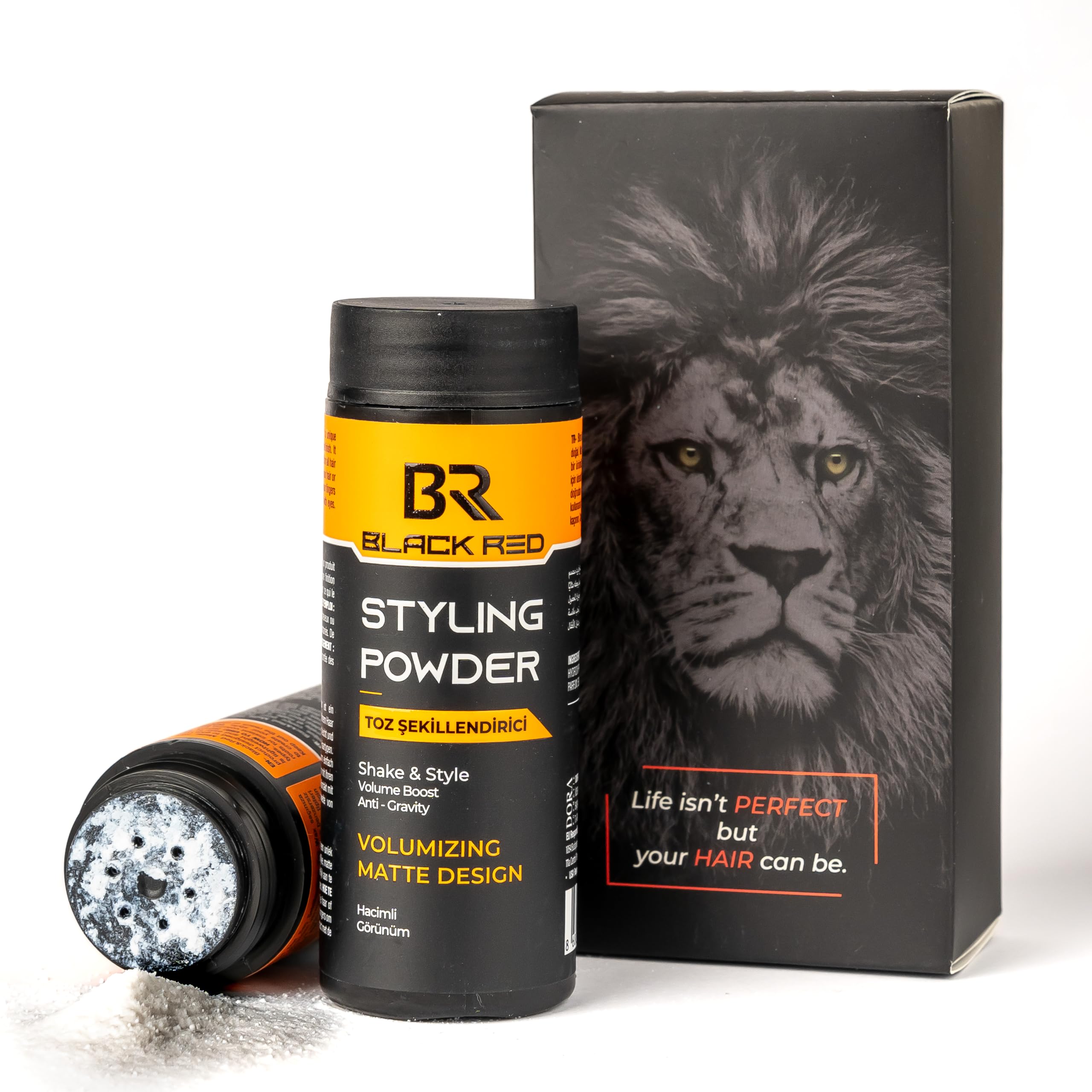 Black Red Volumising Texture Powder 20g | Lightweight Matte Finish | Instant Root Lift, Volume & Texture | Water-Based Styling Powder