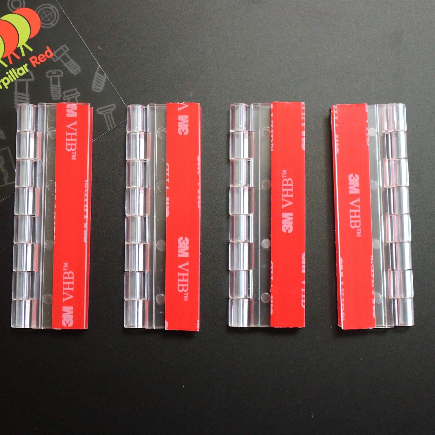 4X Acrylic Piano Hinges - No Glue Required. Transparent Clear Plastic 75mm - Image 3