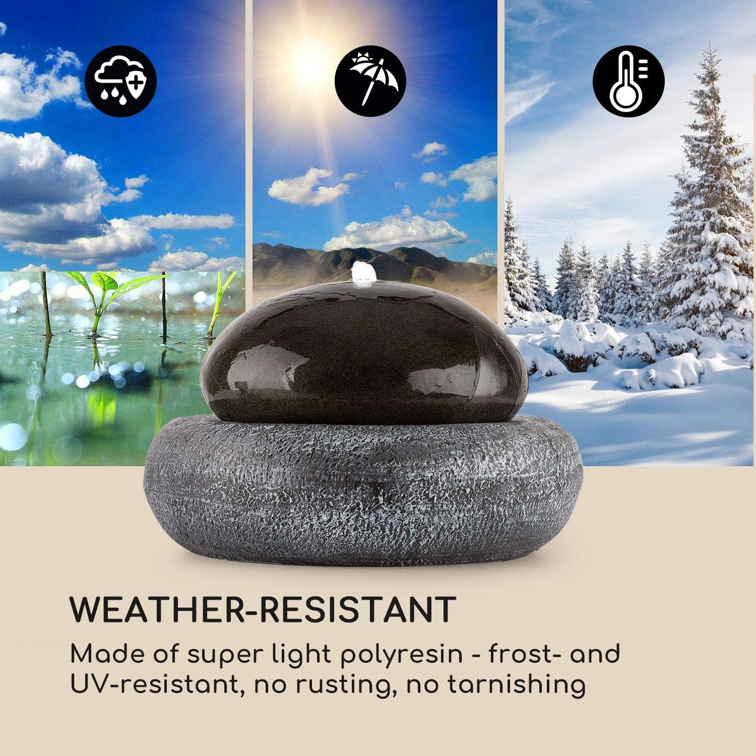 Blumfeldt Ocean Planet Fontaine Solaire De Jardin Panneau