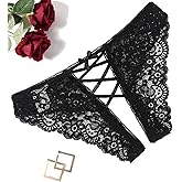 Avidlove Panties for Women Sexy Cheeky Underwear Criss Cross Lace Hipster Panty