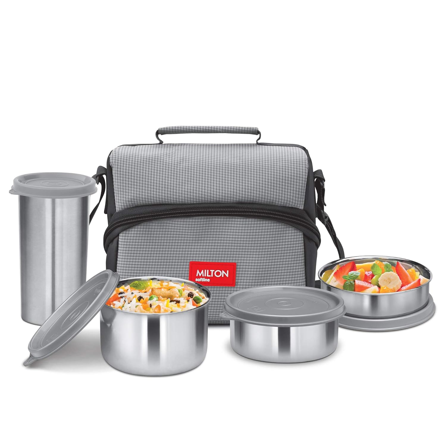 Buy Milton Diet Combo Stainless Steel Lunch Box with Tumbler, 4 Pieces