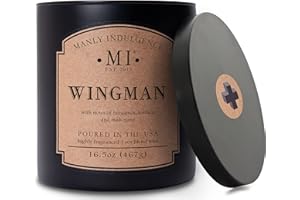 Manly Indulgence Wingman Scented Candles for Men, 2 Wick, 16.5 oz, Premium Soy Blend Wax, 60H Burn, Candles for Home Scented - Made in The USA