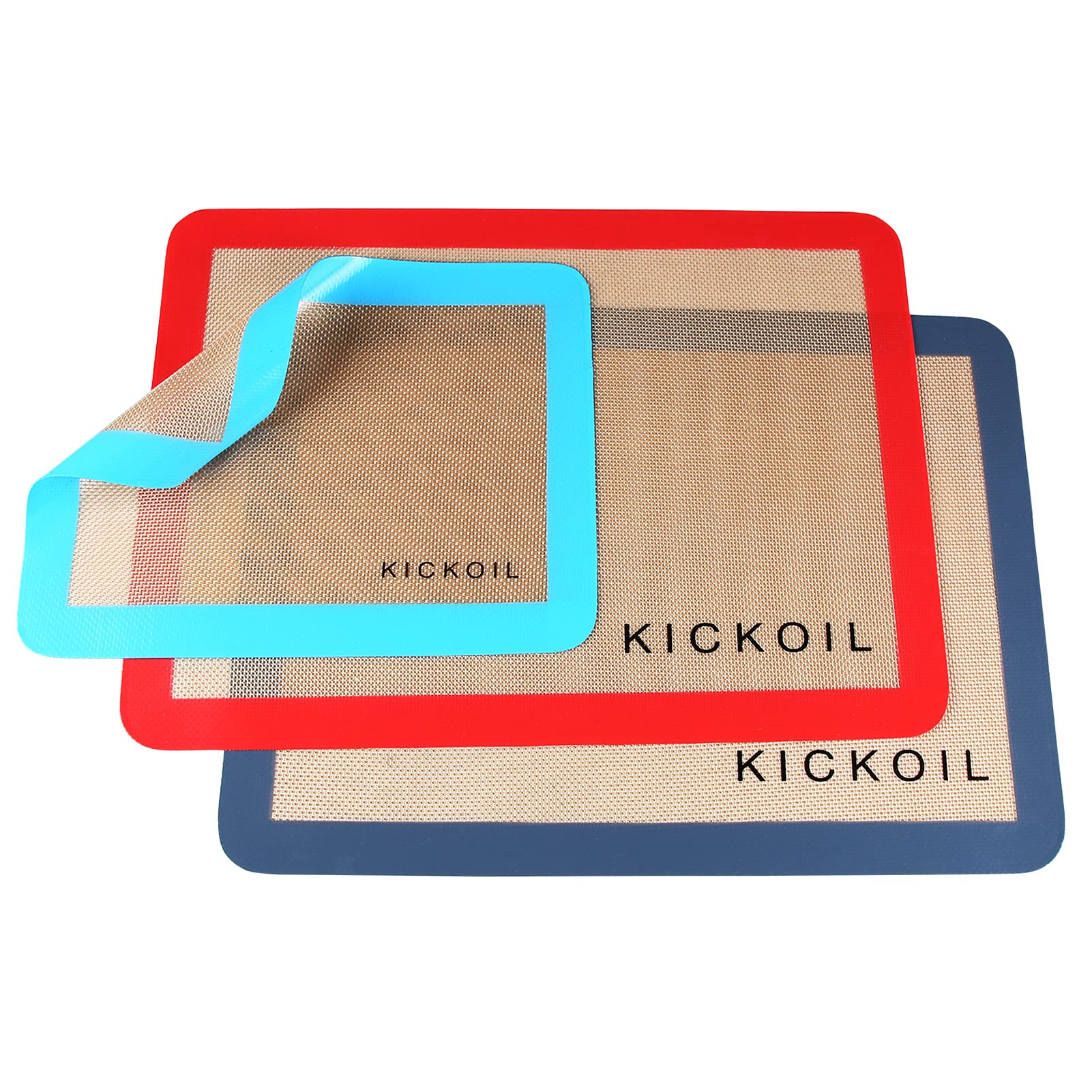 Photo 1 of Silicone Baking Mat Large Baking Mat Set of 3-2 Half Sheets 16.5" x 11.6" +1 Quarter Sheet,Reusable Non-Stick Food Safe Bakeware Liners for Cookies, Macarons, Bread/Pastry Keep Oven Pans Clean