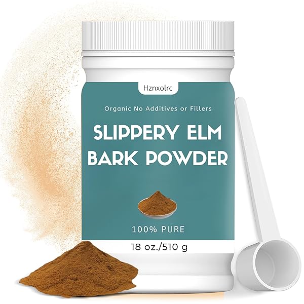 18 OZ ORGANIC SLIPPERY ELM POWDER, ORGANIC SLIPPERY ELM BARK POWDER, 100% PURE & NATURAL, FOOD-GRADE
