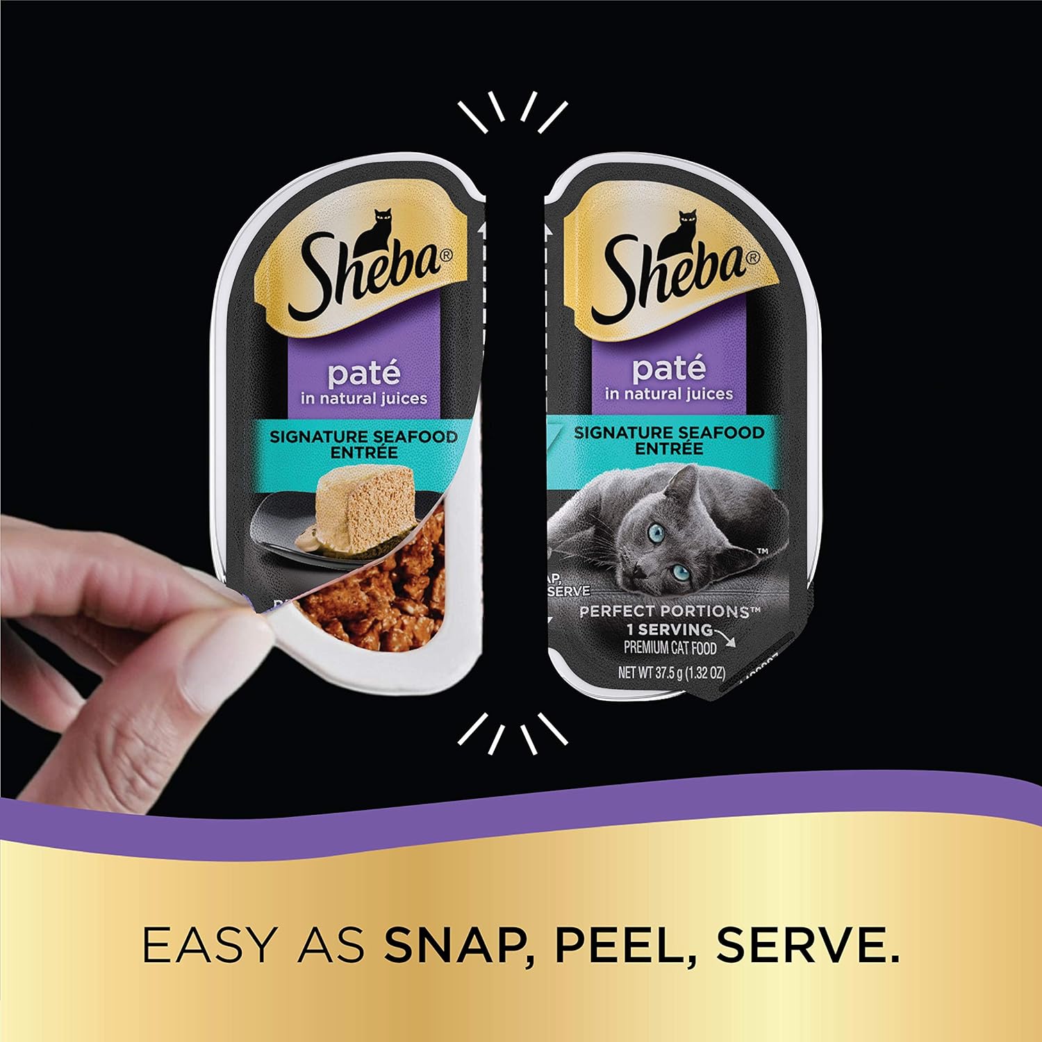 SHEBA PERFECT PORTIONS Soft Wet Cat Food Paté in Natural Juices Signature Seafood Entrée, Delicate Salmon Entrée, & Tender Whitefish & Tuna Entrée Variety Pack 2.6 Oz. (24 Twin Packs) : Pet Supplies