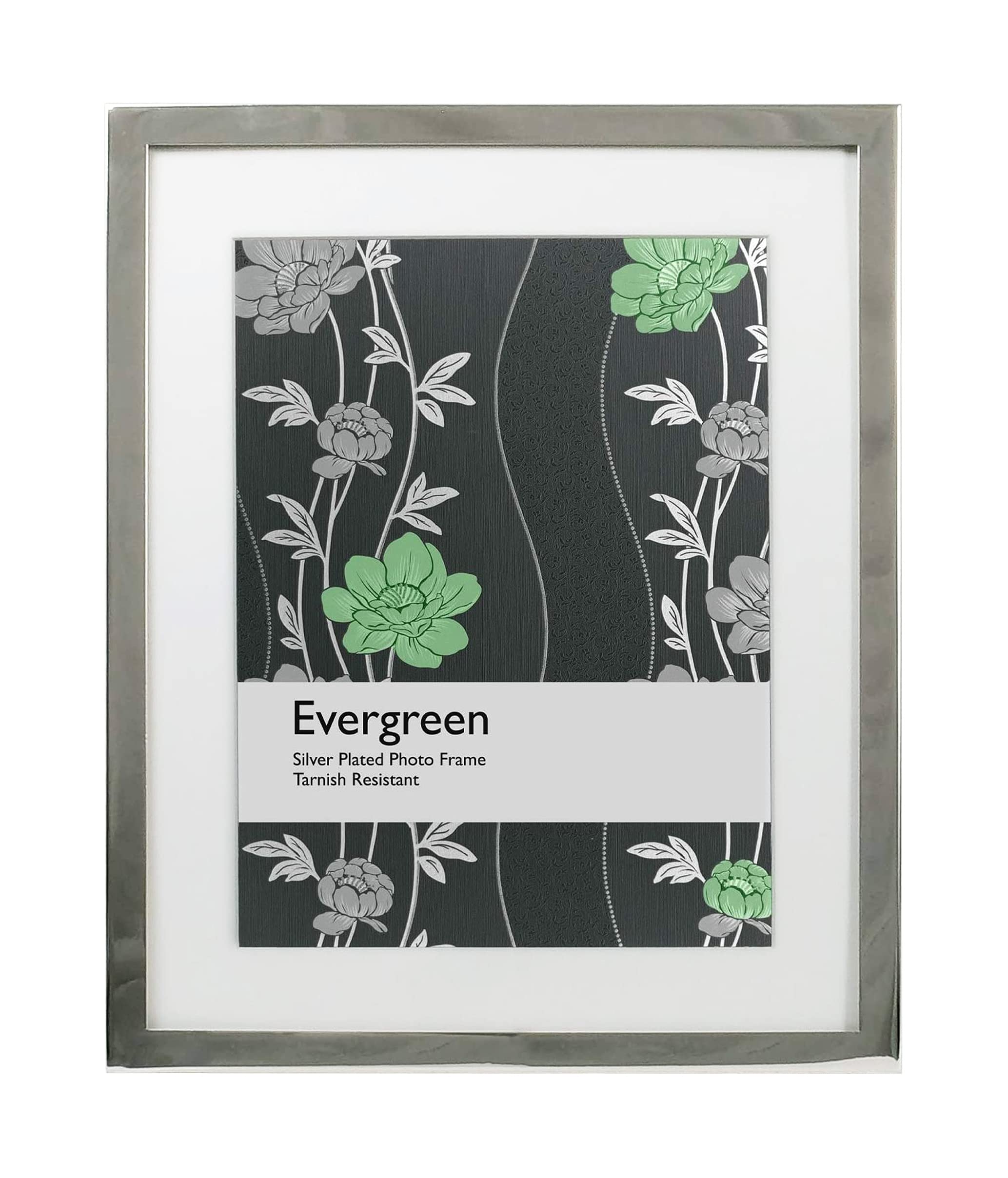 Evergreen Premium Silver Plated Photo Frame, Modern Style, Free Standing or Wall Hung. Landscape Or Portrait 6"x8" [15x20cm]