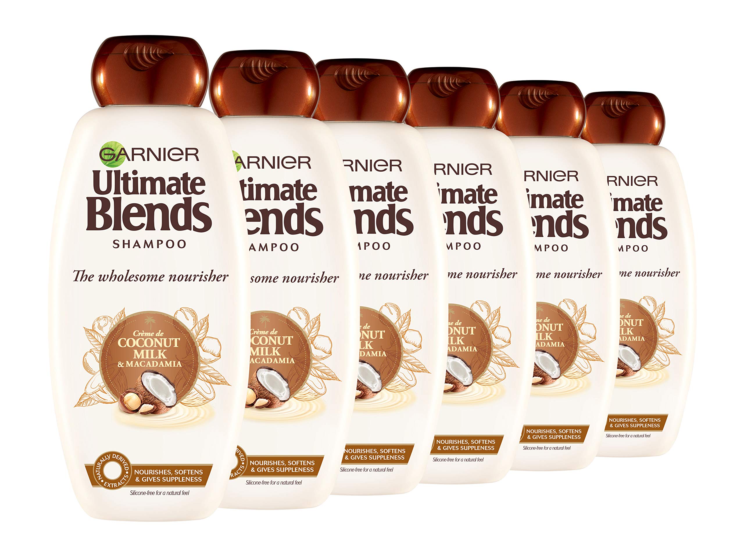 Garnier Ultimate Blends Shampoo | Coconut Milk & Macademia Nourishing for Dry Hair | 360 ml | Pack of 6