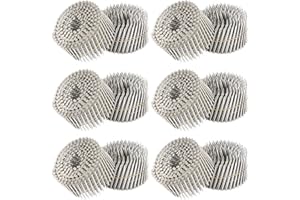 findmall 3600 Count 2-1/2 Inch x .090-Inch Ring Shank 304 Stainless Steel Siding Nails 15-Degree Collated Wire Coil for Wood 