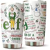 WOOKOO Christmas Elf Tumbler - Elf Coffee Mug - Christmas Movie Coffee Cup - Gifts For Friend, Coworker or Birthday