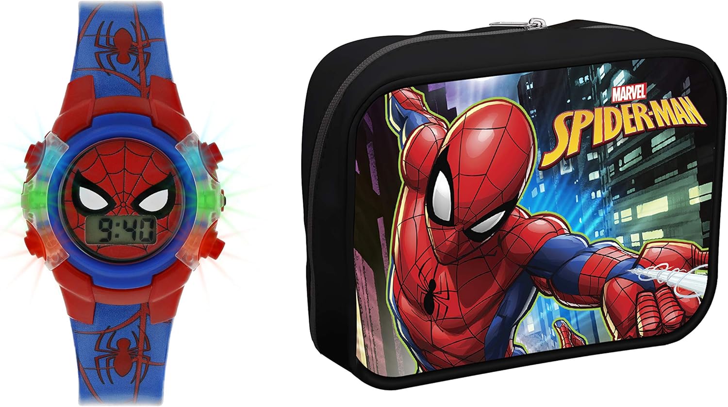 Spiderman Boy's Digital Quartz Watch with Plastic Strap SPD4504ARGSET