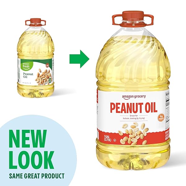 AMAZON GROCERY, PEANUT OIL, 128 FL OZ (PREVIOUSLY AMAZON FRESH, PACKAGING MAY VARY)