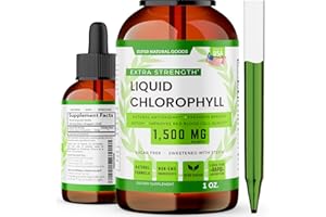 SUPER NATURAL GOODS Chlorophyll Liquid Drops (1500 MG) - Immune Support Supplement for Natural Energy, Focus & Wellness Boost, Detox Cleanse, Skin Health & Gut Health - Natural, Non-GMO & Vegan (4oz)