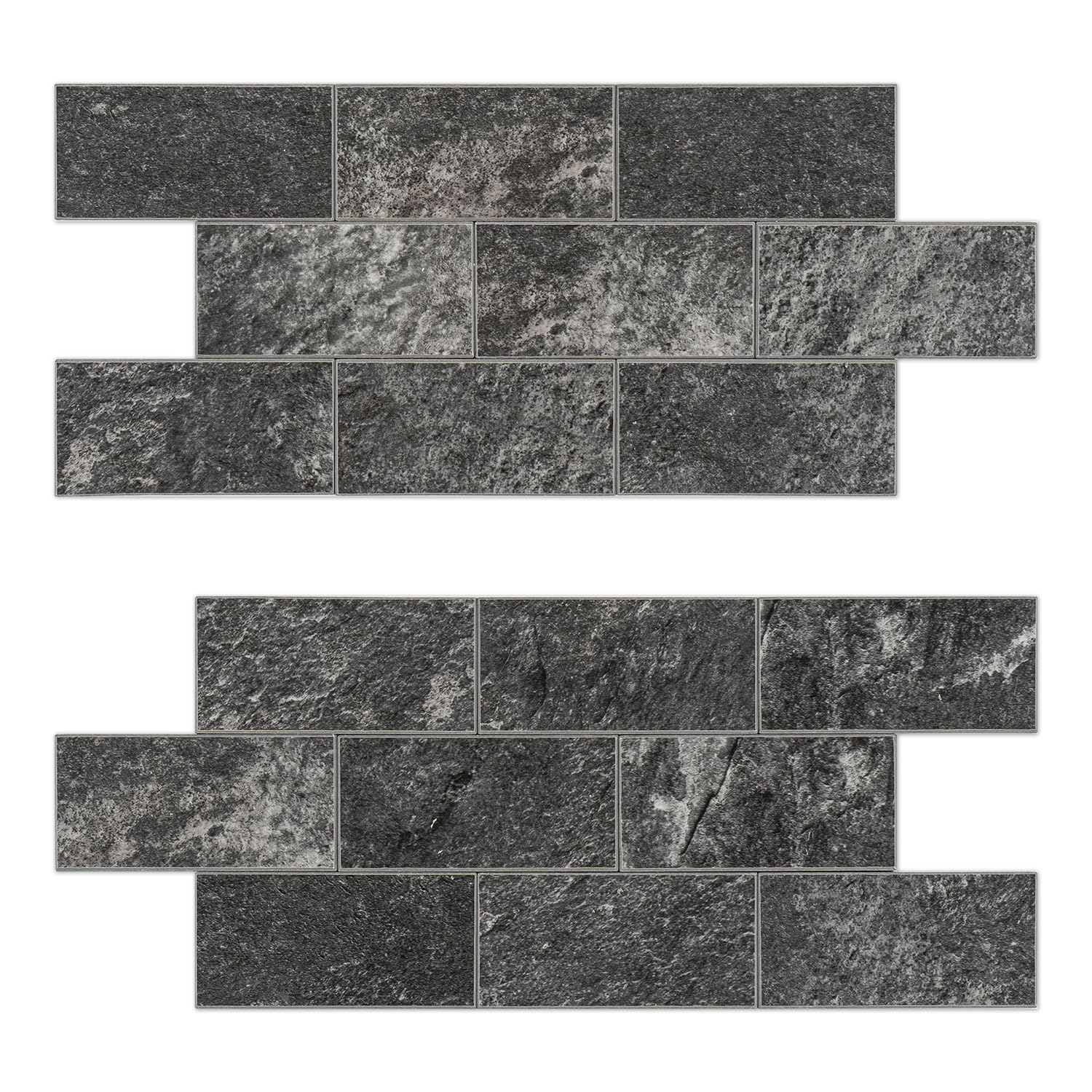 Photo 1 of V-MOZZA Peel and Stick Backsplash, 20-Sheet Peel and Stick Wall Tiles 13.5" x 5.8" PVC Subway Tile Stick on Backsplash for Kitchen Fireplace (Black Marble)