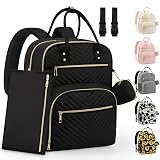 Pritent Diaper Bag Backpack,Baby Essentials Diapers Bag with Pacifier Case,Multipurpose Stylish Large Capacity Travel Backpack for Baby Girl/Boy(L-Black)