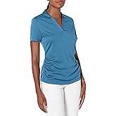 PGA Tour Women's Airflux Short Sleeve Golf Polo Shirt, with Moisture-Wicking Fabric and Sun Protection