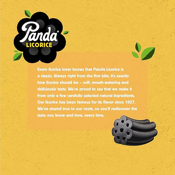 PANDA ® | NATURAL SOFT ORIGINAL LICORICE | PURE PANDA BLACK LICORICE CANDY MADE WITH ONLY FOUR NATURAL INGREDIENTS | NON-GMO PROJECT VERIFIED | VEGAN & FAT FREE | 32 GR – 1,125 OZ X 20 BARS PACK