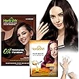 Herbishh Hair Color Shampoo for Gray Hair–Natural Hair Dye Shampoo with Argan Hair Mask–Travel size-Colors Hair in Minutes–Long lasting colour–1pack –Ammonia-Free (#Dark Brown)