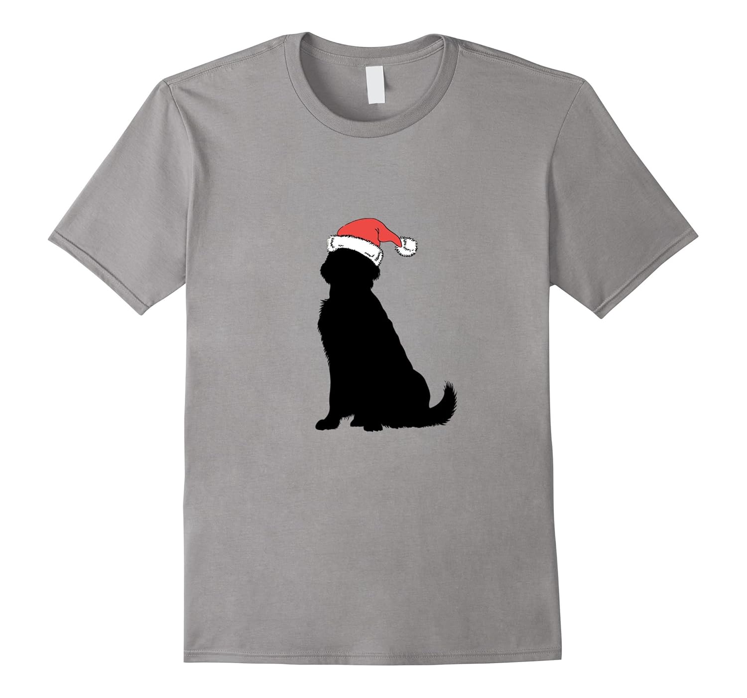 Black Lab Santa Hat T-Shirt Cute Labrador Christmas Tee-ANZ