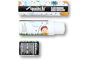 Quitch Geraniol Bug Balm, Bug Spray Alternative Travel Size Repellent, DEET Free Mosquito Shield for Kids, Natural Travel Size Mosquito Repellent Wipes Alternative Balm for Babies, Made in The USA