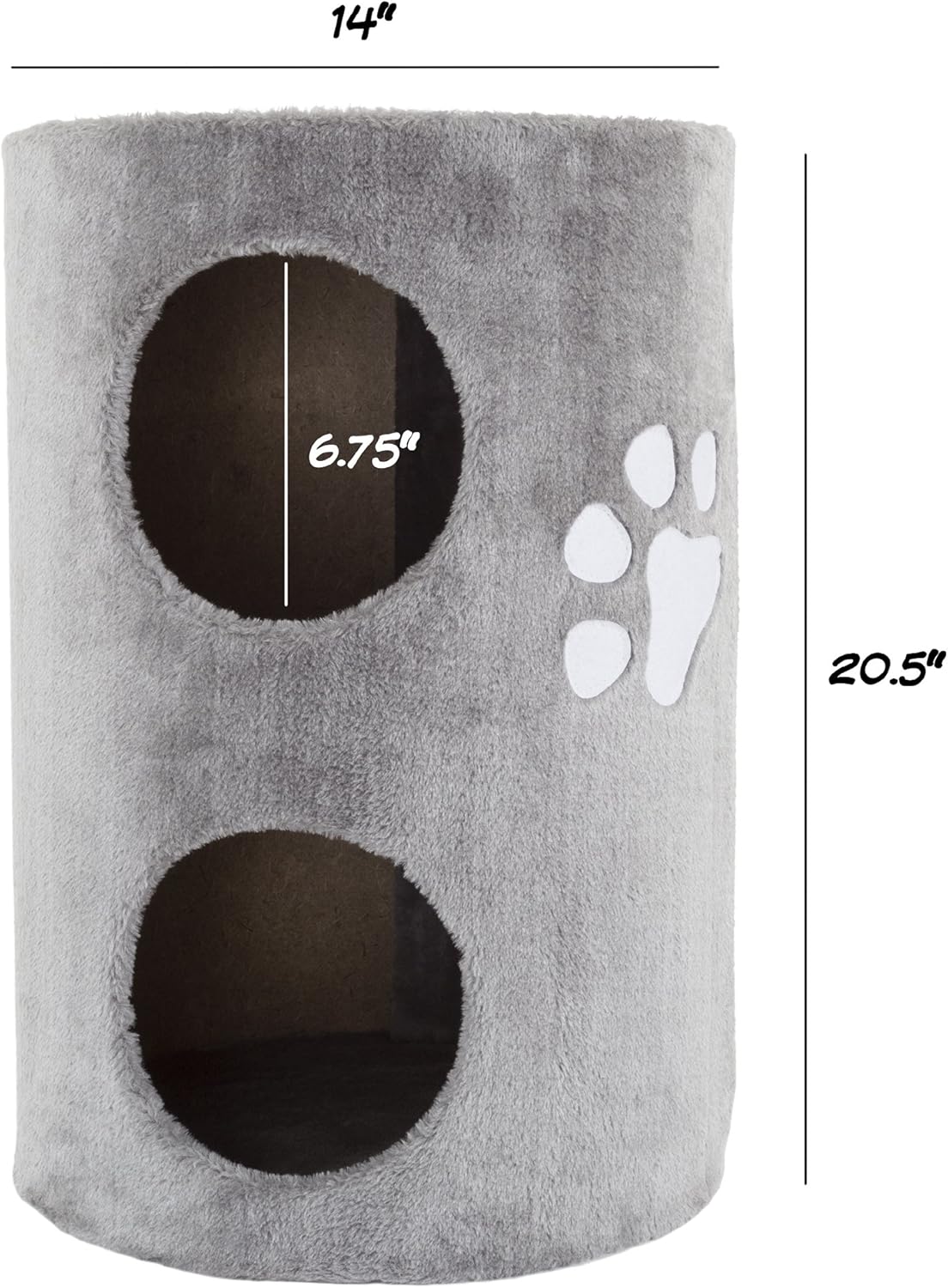 PETMAKER Cat Condo 2 Story Double Hole with Scratching Surface, 14" x 20.5", Gray (80-PET5080) : Pet Supplies