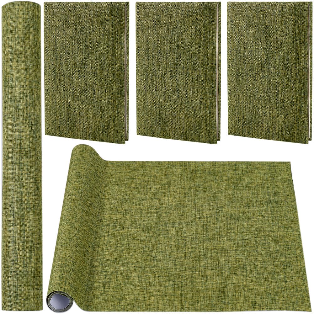 CRASPIRE 130 x 30cm Linen Book Cloth Olive Books Binding Fabric Surface Paper Backed Bookcover Densely Woven Cloth Books Album Scrapbooking Archival Covering Protector Bookcloth Bookbinding