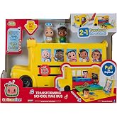 CoComelon Transforming School Time Bus - Lights and Sounds - 3 Favorite Songs - 6 Areas of Play - Removable JJ and Cody Figures - Toys for Kids and Preschoolers
