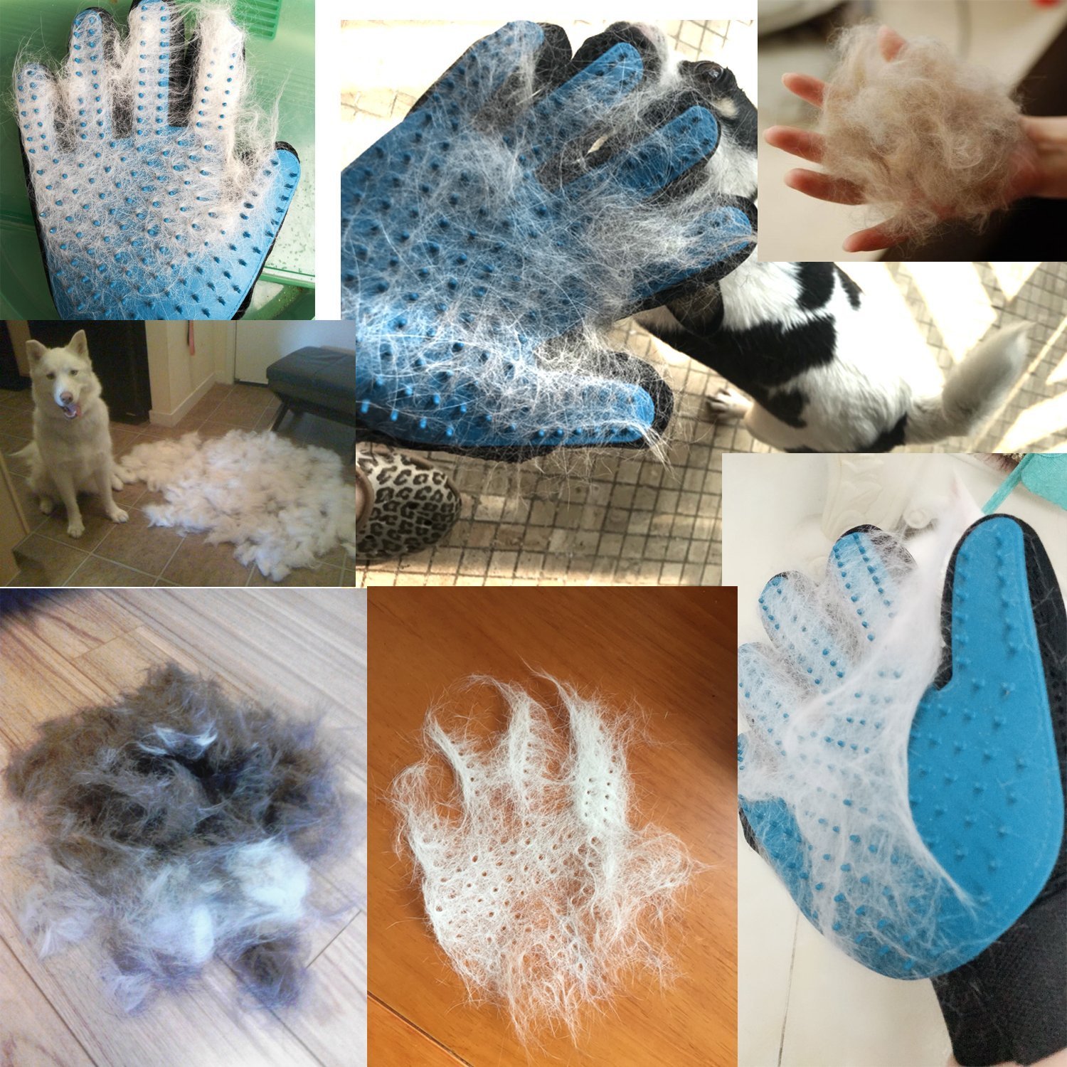 Pet Grooming Glove Deshedding Brush for Dogs & Cats with Long & Short Fur