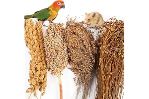 Fhiny Natural Hamster Bedding, Edible Hamster Sprays Flowers & Herbs Gerbil Habitat Enclosure Decor Grain Treats Cage Accessories for Dwarf Syrian Hamster Gerbil Mice Lemming Degus