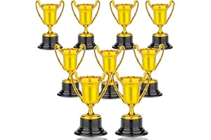LVYOUIF 9 PCS Mini Gold Award Gold Trophy Award Trophy Cups for Kids and Adults Plastic Gold Trophies for Party Favors Props Rewards Sports Winning Prizes Competitions Round 3.3 Inch