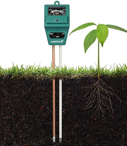 Basic Deal Soil Moisture and pH Meter, 3-in-1 Moisture Sensor Meter/Sunlight/pH Soil Test Kits Test Function for Home and Garden, Plants, Farm, Indoor/Outdoor Use (3-in-1 Soil pH Meter)