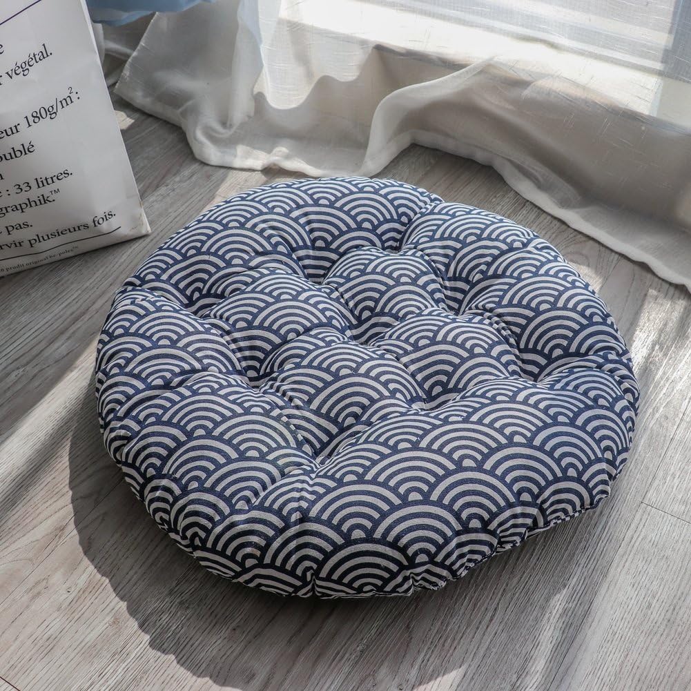 XMZDDZ Tatami mats Seat Cushion,Indoor Outdoor deep seat Chair Cushion Garden Office Car Round Chair pad-E 60X60cm(24x24inch)