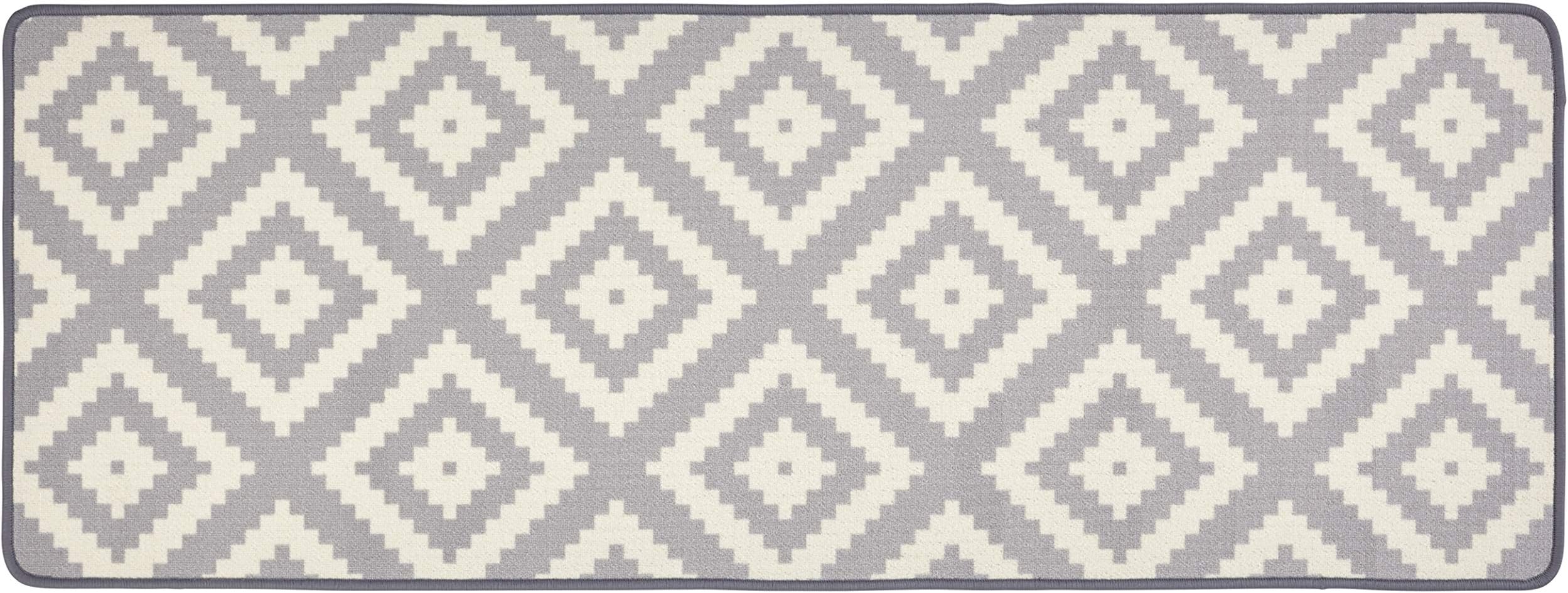 Hanse Home Loop Rug Runner - Rug Runner Diamond Soft Short Pile Rug Modern Diamond Pattern for Hallway, Bedroom, Children's Room, Bathroom, Living Room, Kitchen - Grey, 67 x 180 cm