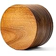 DecoVibe Acacia Salt Box with Magnetic Swivel - Wooden Spice Cellar - Elegant Wood Storage Keeper for Condiments, Seasoning, Pepper - 3.9x3.9x2.5" (1 Compartment Simple)