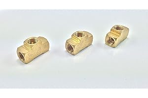 The Stop Shop 3-Way Female Brake Line Tee for 1/4" tube for inverted flare fittings (All 7/16"-24 threads) (Pack of 3)