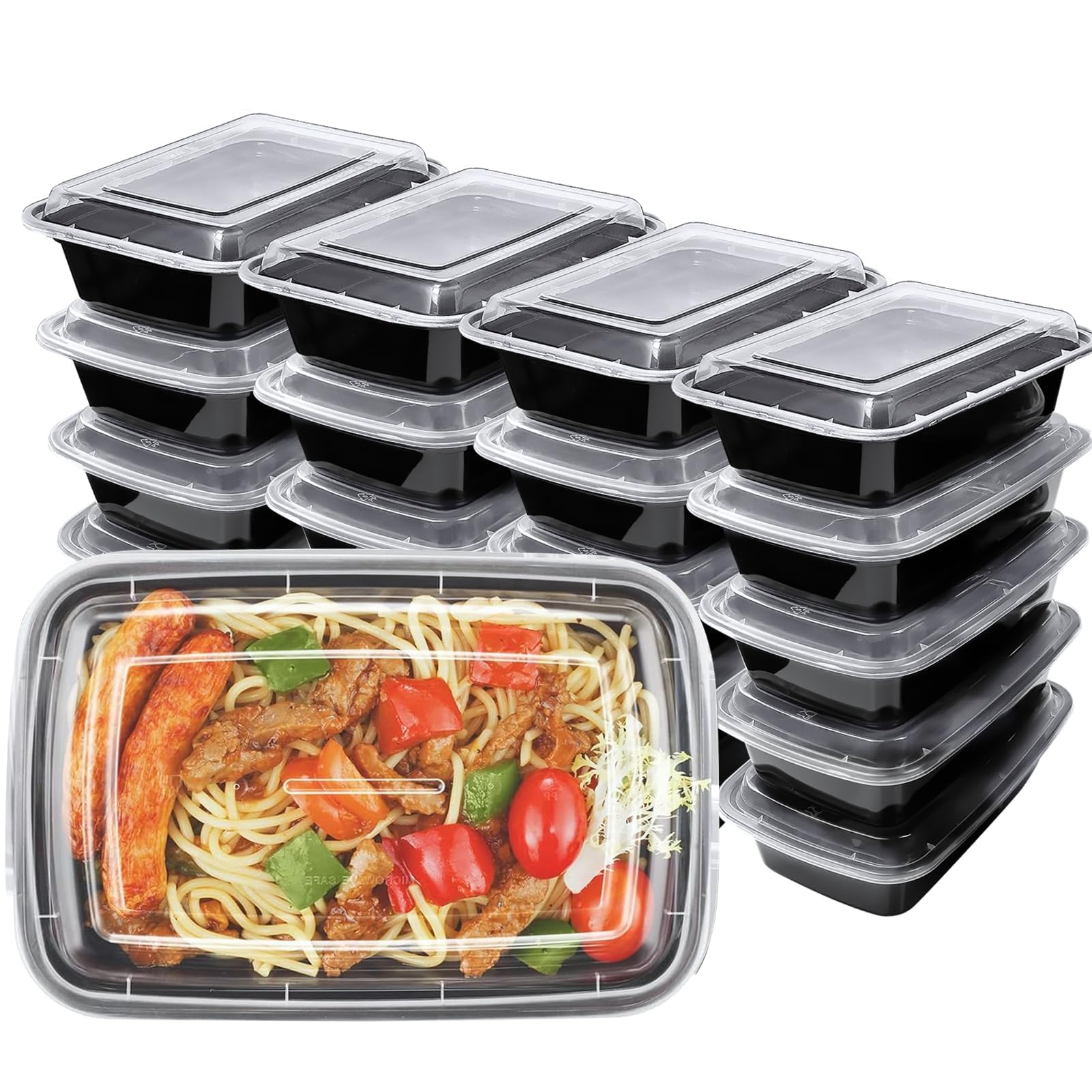HENSHOW 1 Compartment Meal Prep Container Set of 20Pcs,1000ML Premium Reuseable BPA Free Food Container Lunches with Lids, Microwave, Freezers and dishwashers Safe
