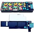 Decorably Pop Up Multifunctional Butterfly Pencil Case Elementary School with Calculator, Sharpener, Pen Slots and Mini Drawer - Pencil Box for Girls with 2 Main Compartments