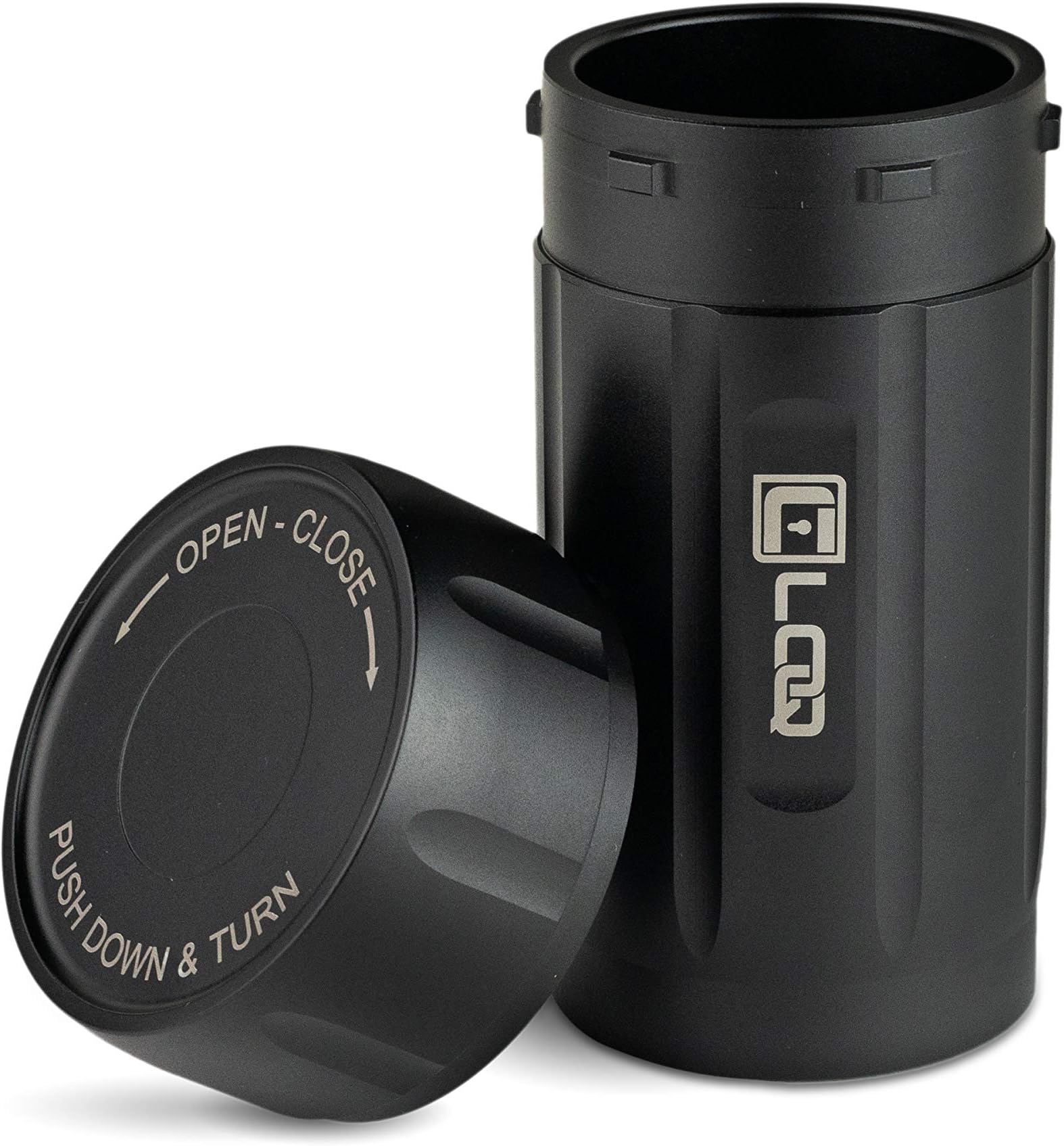 Canniloq-Smell Proof Stash Jar Airtight Premium Aluminum Black 120ml