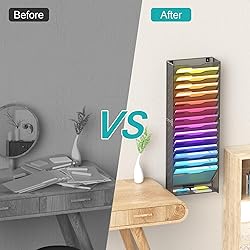 VEESUN Wall File Organizer, 16-Tier Mesh File