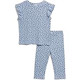 Splendid girls Ditsy Floral Short-sleeve Shirt and Capri Pant Set